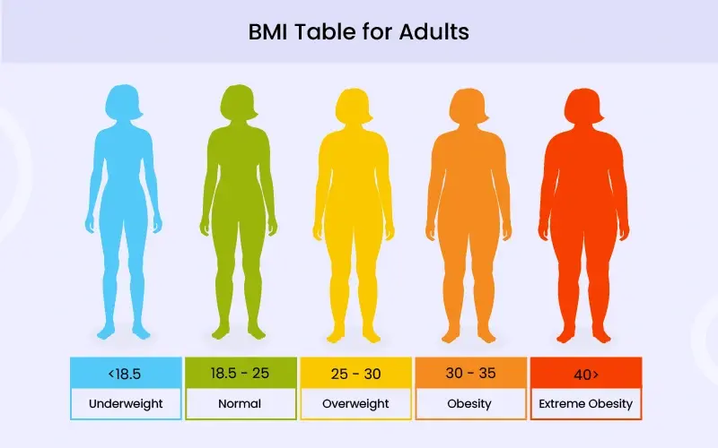 BMI Table for Adults BMI Table for Adults
